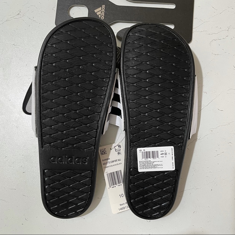 adidas Unisex Slide Sandal, White, M10/W11 - Picture 2 of 6
